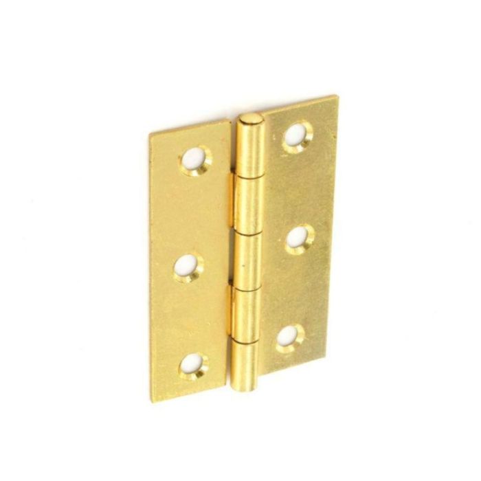 Securit Steel Butt Hinges Brass Plated (Pair) 75Mm