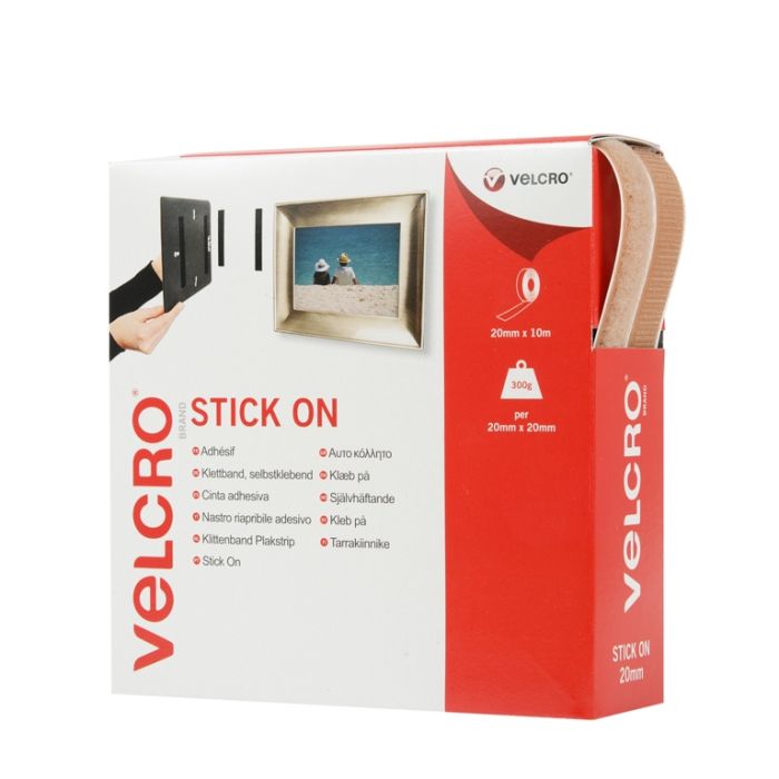 Velcroï¿½ Brand Stick On Tape 20Mm X 10M Beige