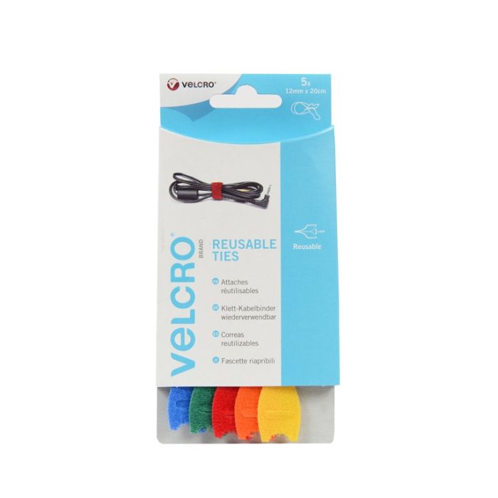 Velcroï¿½ Brand Adjustable Ties Pack 5 12Mm X 20Cm