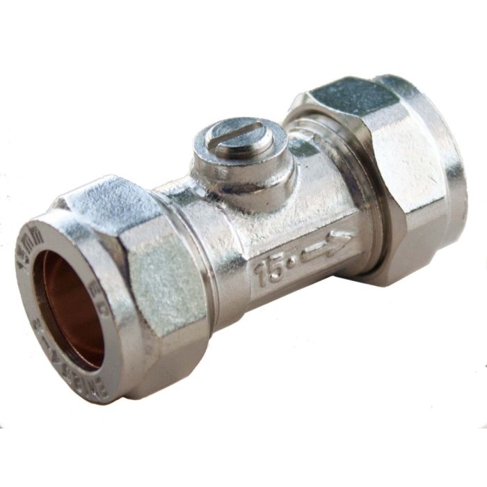 Oracstar Compression Isolating Valve Slotted 15 X 15Mm Chrome