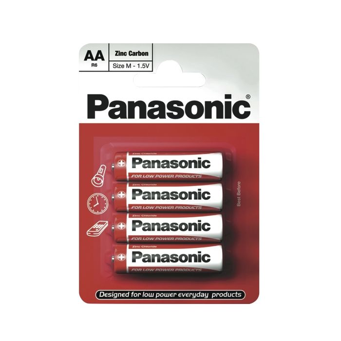 Panasonic Zinc Carbon Batteries Pack 4 Aa Size