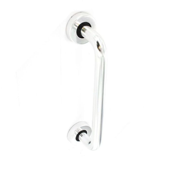 Securit Aluminium Round Bar Pull Polished with Roses 300mm