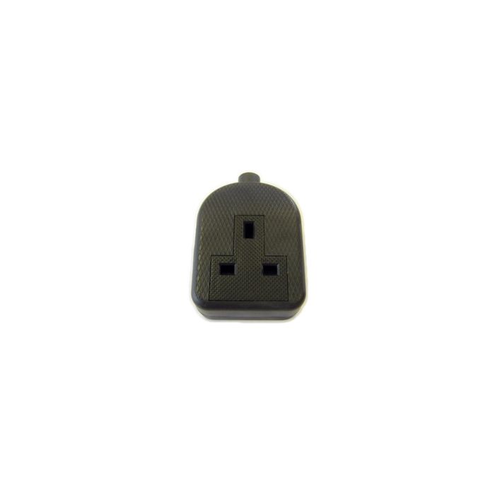 Dencon 13A Rubber Trailing Socket Black To Bs1363/A Bubble Packed
