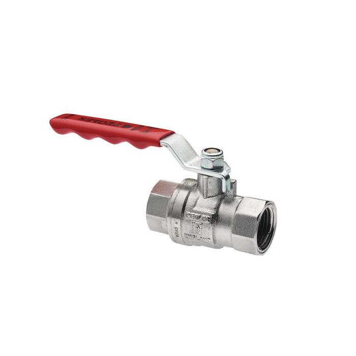 Pegler Yorkshire PB500 ball valve (BSPT) 15mm Brass and handle Red 