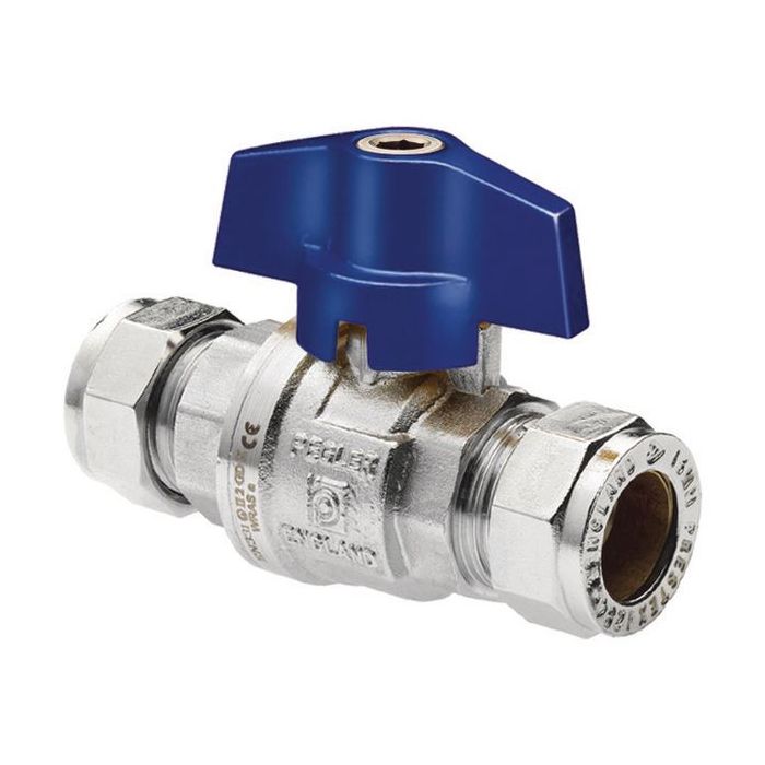 Pegler Yorkshire Prestex PB300T copper x copper brass ball valve 15mm Blue 