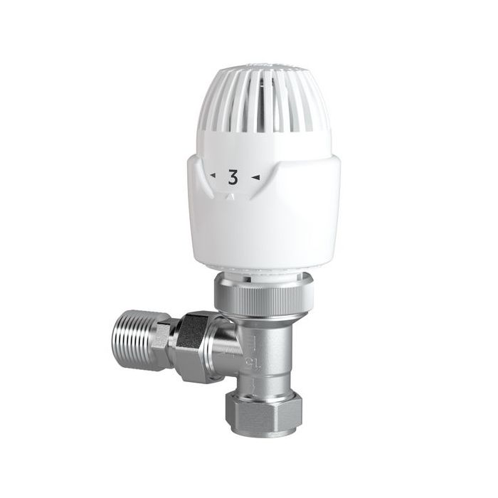 Invensys Drayton RT212 TRV with angled valve lockshield and push fit elbow 10 x 10mm 