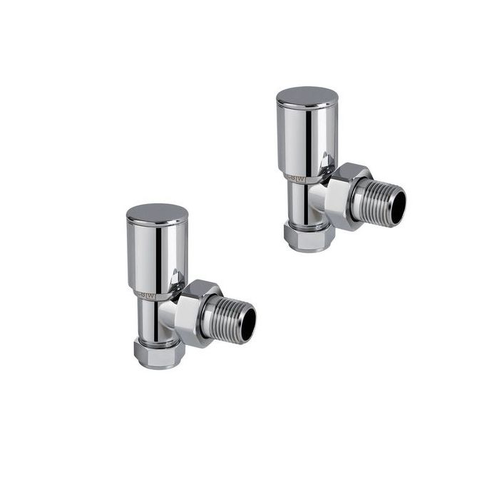 Center Plus round top angled manual radiator valve twin pack 15mm 