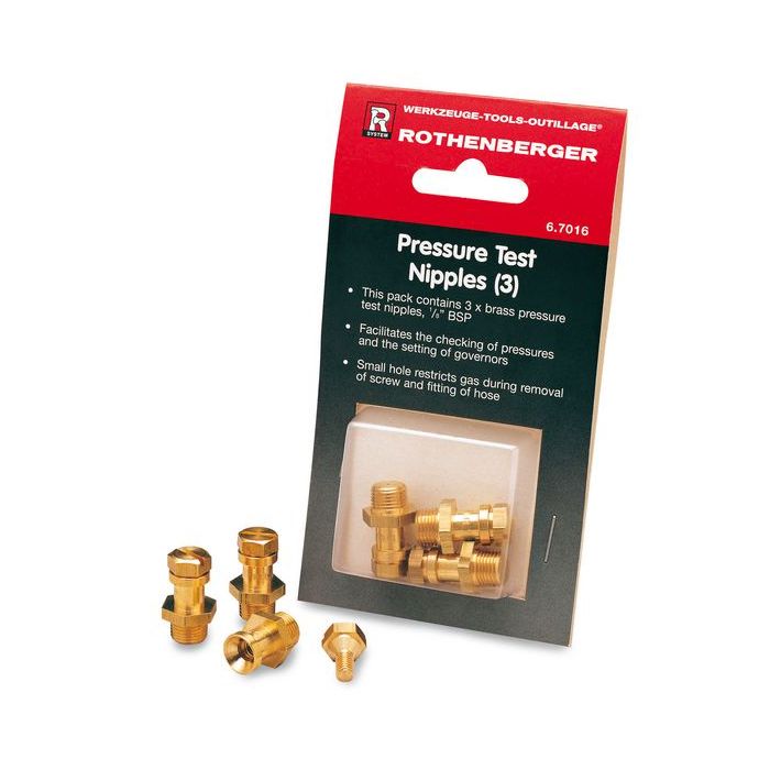 Rothenberger pressure test nipples (Pack of 3) 
