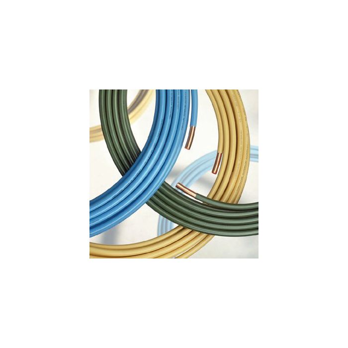Yorkshire Kuterlex PVC coated underground copper tube coil 15mm x 20m Green 