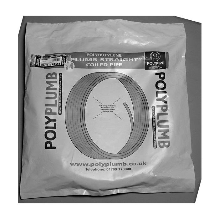 Polypipe Polyplumb barrier coil 15mm x 25mtr Grey (25m) 