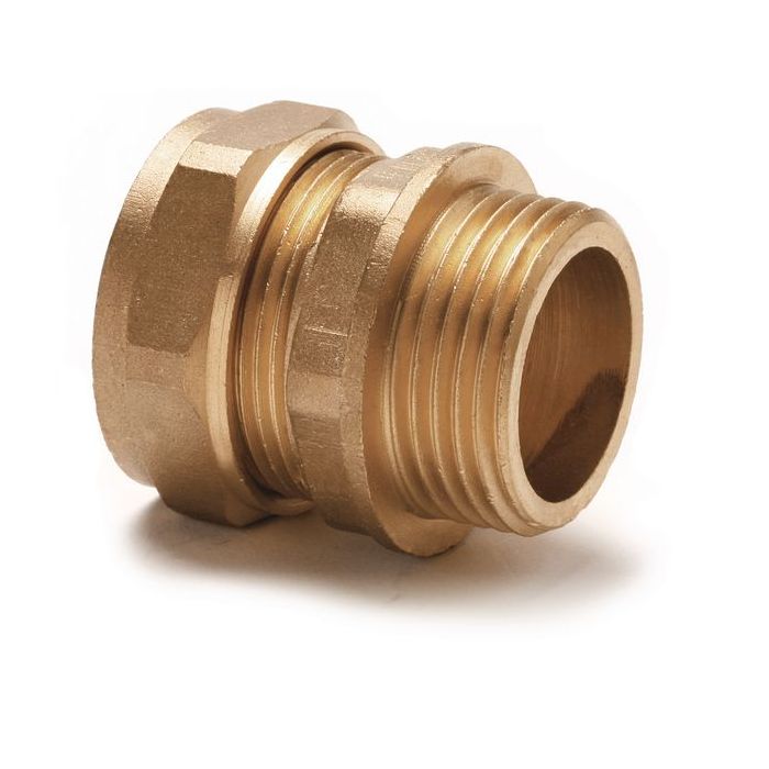 Wolseley Own Brand Center Center Brand compression straight male iron tapered thread connector 15mm x 3/4 
