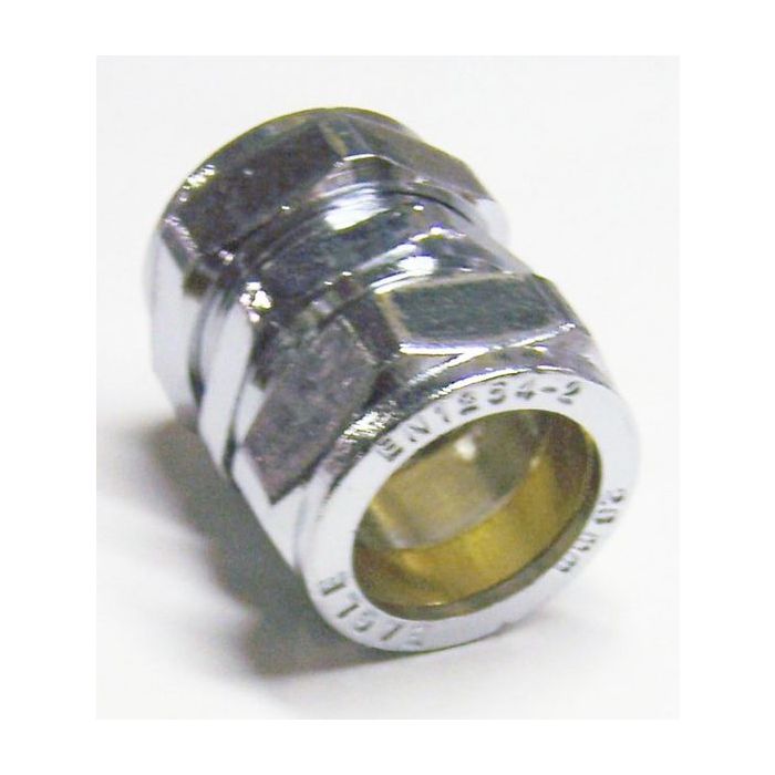 Center Center Brand compression straight coupling 15mm Chrome Plated 
