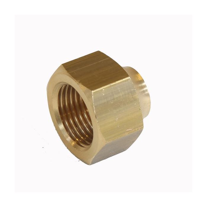 Refcom flared reducing nut short 1/2 x 3/8 
