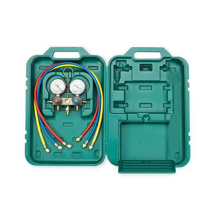 Javac twin valve manifold with hoses (R134A/R22/R404A) 