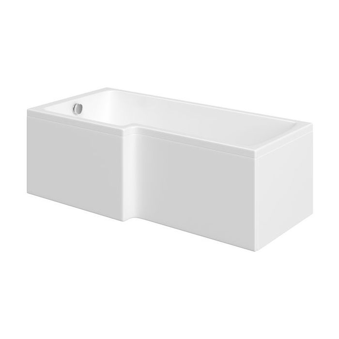 Nabis Garland shower bath L-shape front panel 1700x510mm white 