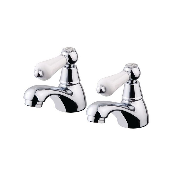Wolseley Own Brand Nabis Barford lever basin pillar taps Chrome (Pair) 
