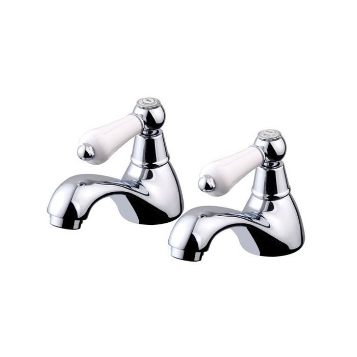 Nabis Barford lever bath pillar taps Chrome (Pair) 