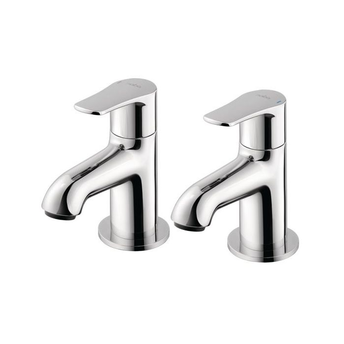 Nabis Galene lever bath pillar taps Chrome (Pack of 2) 