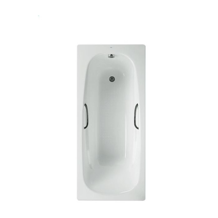 Wolseley Own Brand Nabis 2 tap hole twin grip anti slip steel bath only 1700 White