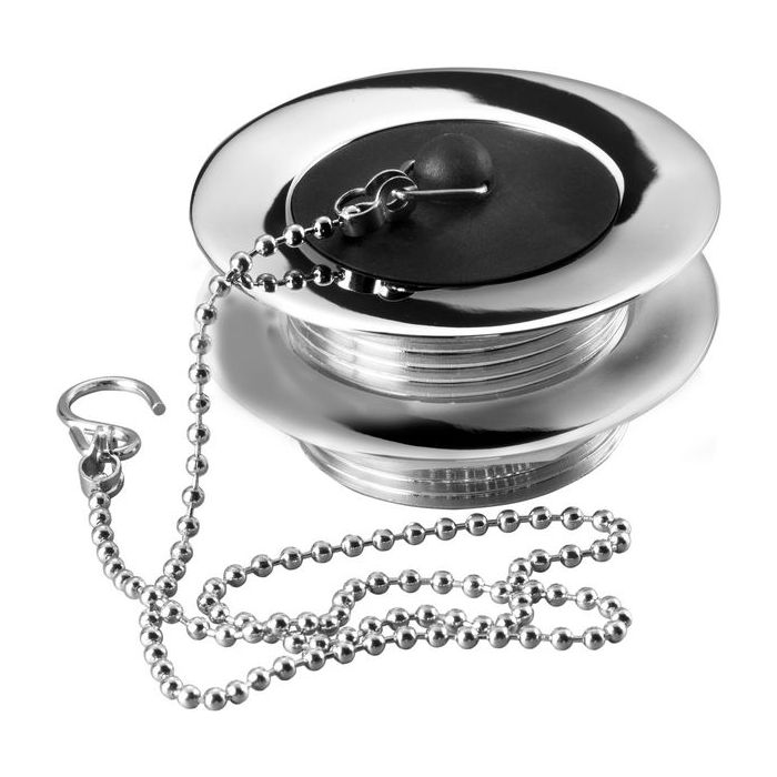 BATH WASTE CP+POLY PLUG  18 BALL CHAIN