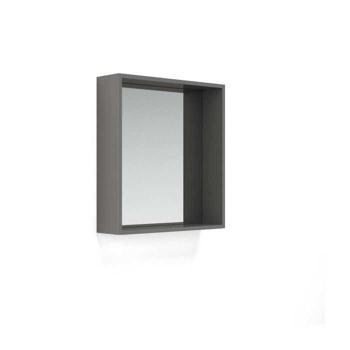 Nabis open mirror unit 600mm Charcoal Grey Gloss 