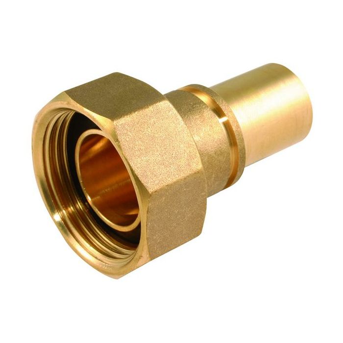 Tesla gas meter union and washer 1 x 28mm Brass 