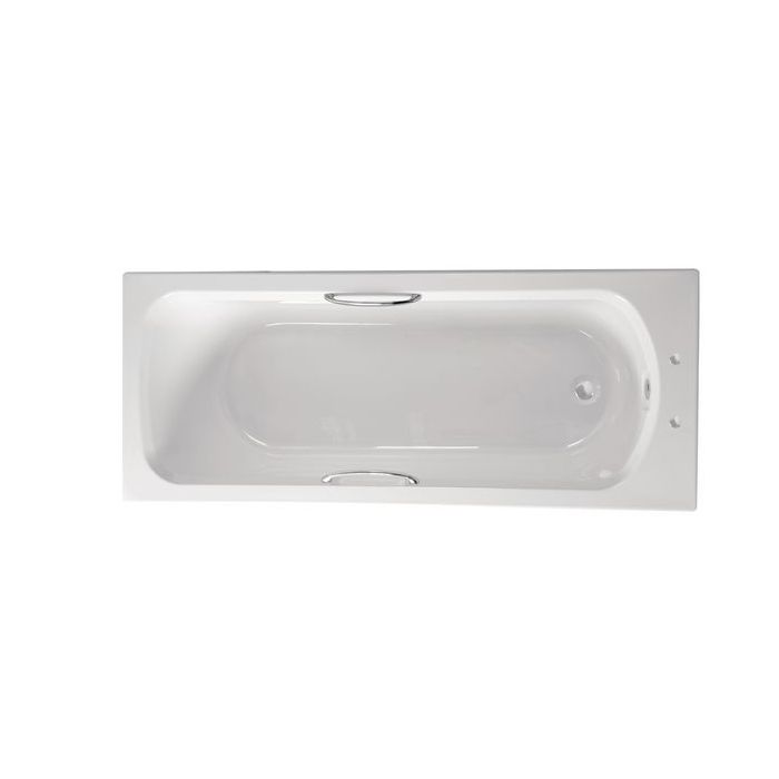 Roca Cadiz bath including twin grips 1700 x 700mm White 