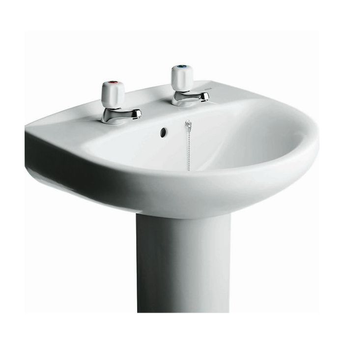Roca Laura 2 tap hole basin 560mm White 