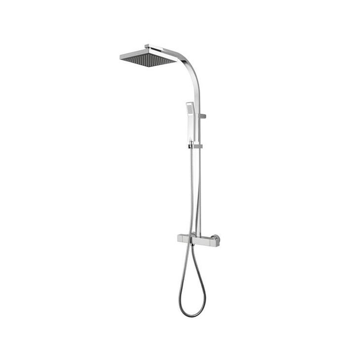 Wolseley Own Brand Nabis Geo square exposed rigid shower with diverter thermostatic bar valve 
