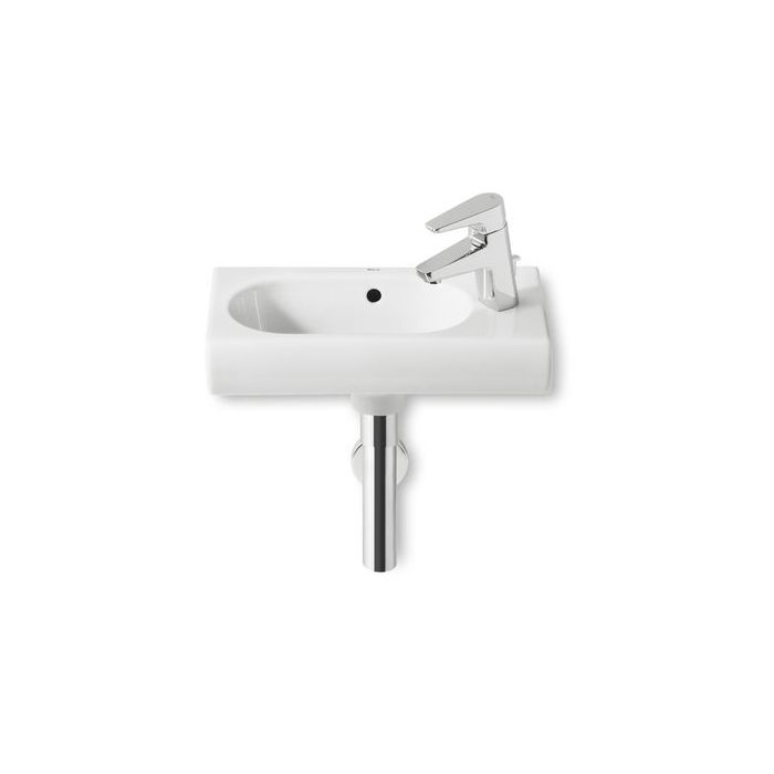 Roca Meridian-N 1 tap hole corner right hand basin 450mm White