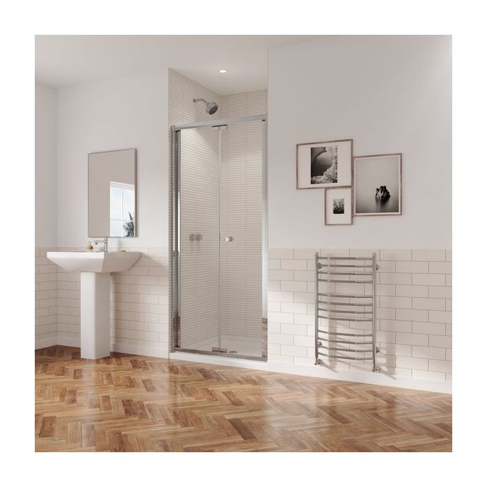 Coram GB5 glass side panel 800 x 1800mm Chrome Finish 