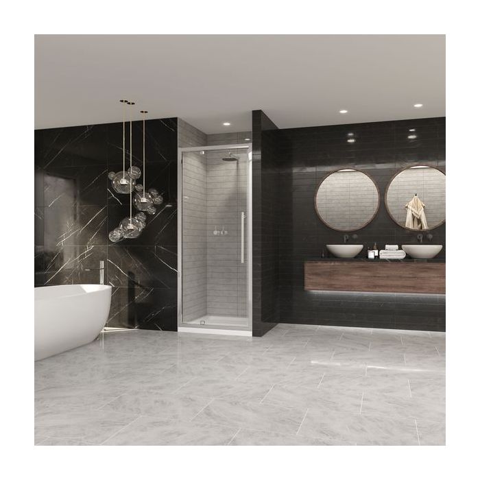 Coram PREMIER8 glass pivot door 760 x 2000mm Chrome finish 