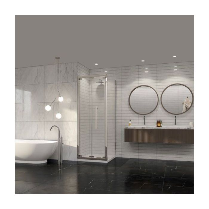 Coram PREMIER8 glass bifold door 900 x 2000mm Chrome Finish 