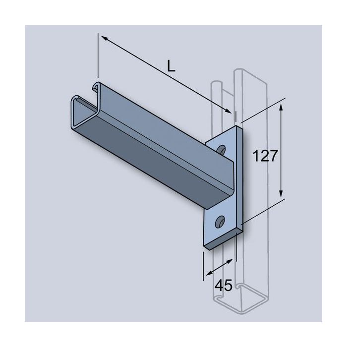CANTI ARM-GALV-FLAT PLATE-41X41 - 750MM