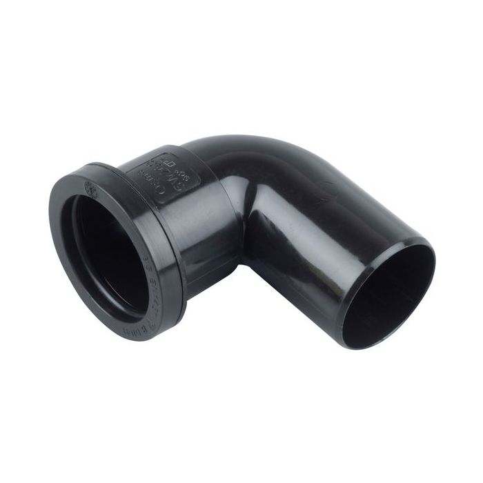 Wavin Osma Waste 90deg spigot bend 40mm Black