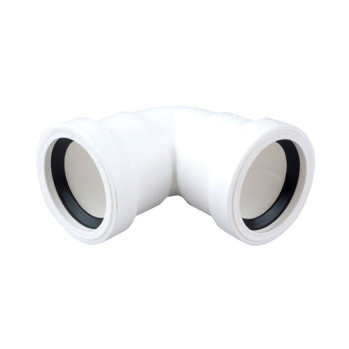Wavin OsmaWeld 90deg knuckle bend 50mm White