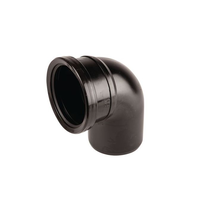 Osma 90deg PVC-U spigot bend trap 110mm Black