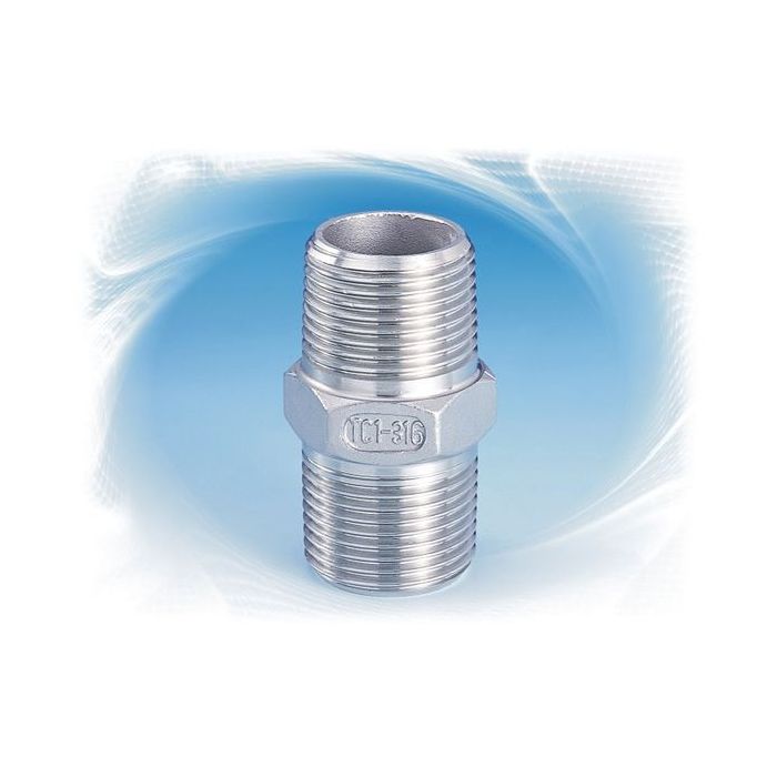 * JET  3/8 BSP HEX NIPPLE BS21 316