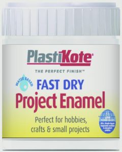 Plastikote Fast Dry Enamel Brush On Flat White - 59Ml Bottle