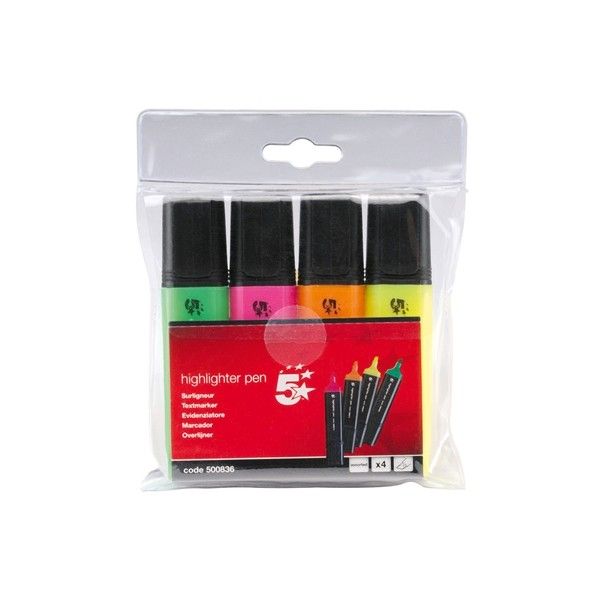 Office Highlighters Assorted Colours Pack Of 4