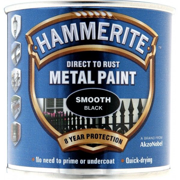 Direct To Rust Metal Paint Smooth Black 250Ml