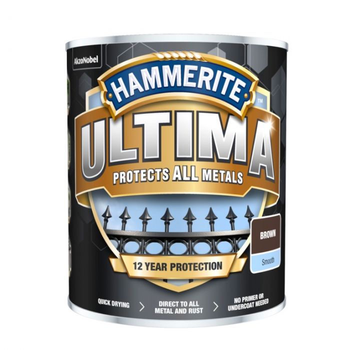 Hammerite Ultima Smooth Metal Paint 750ml Brown